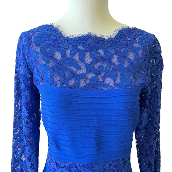 TADASHI SHOJI DRESS S BLOUSON FITTED LACE WEDDING MOTHER OF BRIDE GROOM  ELEGANT - Picture 3 of 12